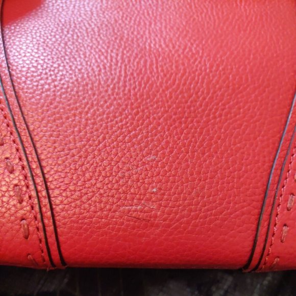 Michael Kors Red Pebble Leather Purse Wallet Clutch- Missing Chain minor defect - Picture 6 of 10